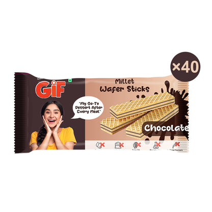 GIF Millet Wafer Sticks (Chocolate) - 55g Pack